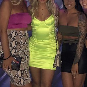 Lime green mini dress